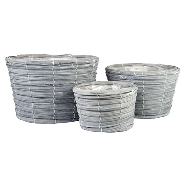 Gardener Select 3pc Wood Oval  Planter  w Liner  BFG Supply