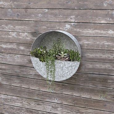 Panacea Galvanized Round Wall Planter Bfg Supply